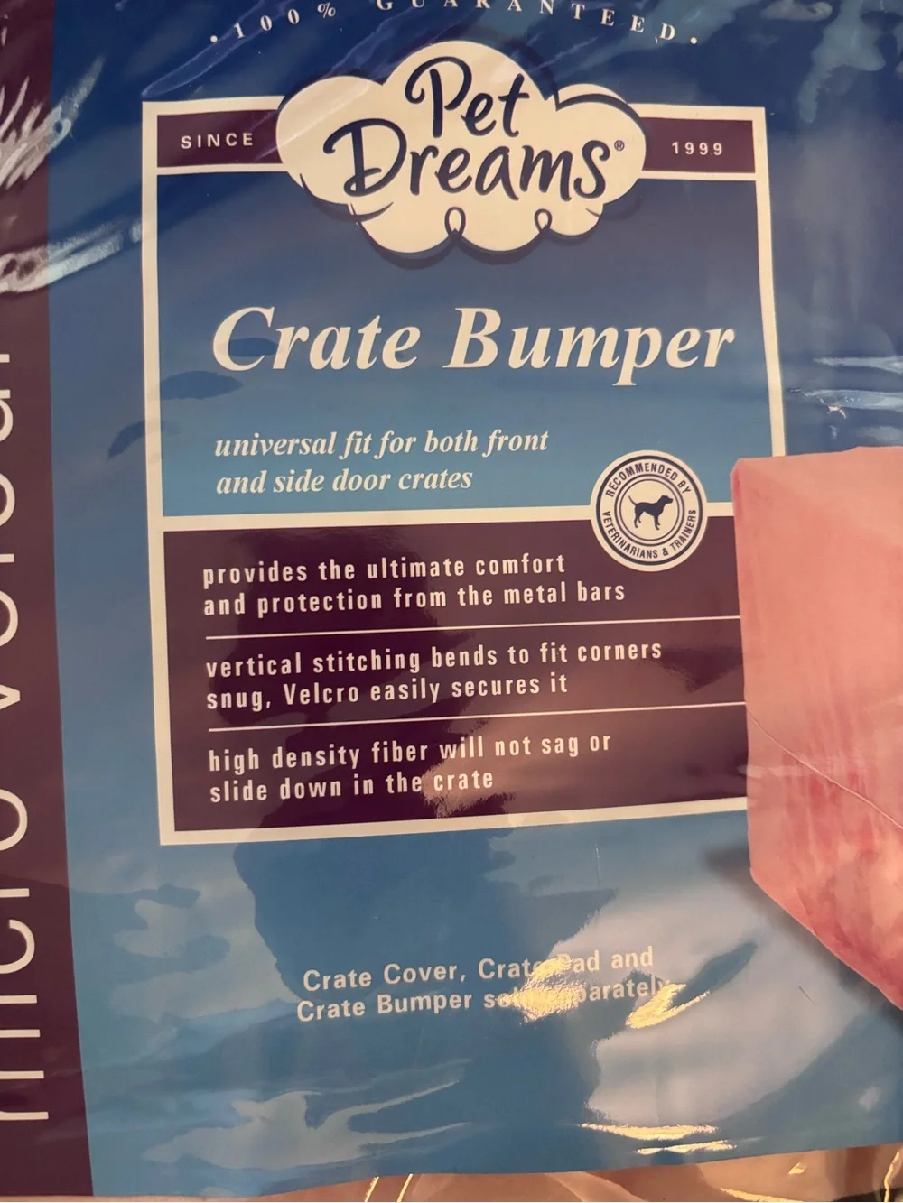 Micro Velour Crate Bumper - Pink